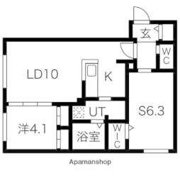 ＲＥＳＩＤＥＮＣＥ　ＳＨＩＮＭＥＩ　麻生 4階2LDKの間取り