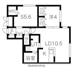 ＲＥＳＩＤＥＮＣＥ　ＳＨＩＮＭＥＩ　麻生 3階2LDKの間取り