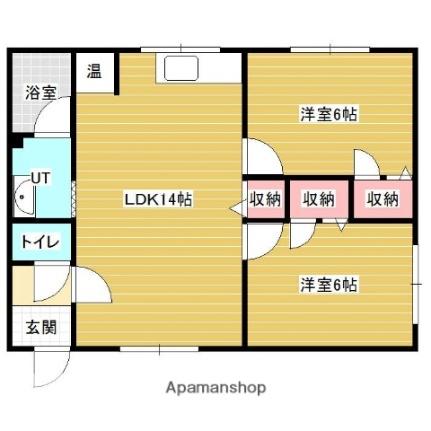 コーポゆもと6 ｜北海道岩見沢市三条西９丁目(賃貸アパート2LDK・2階・53.86㎡)の写真 その2