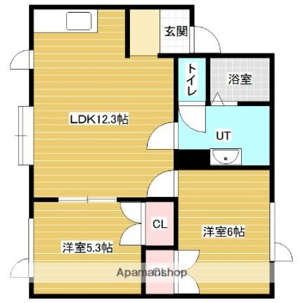 エスポワールＥ ｜北海道岩見沢市四条東１７丁目(賃貸アパート2LDK・1階・53.80㎡)の写真 その2