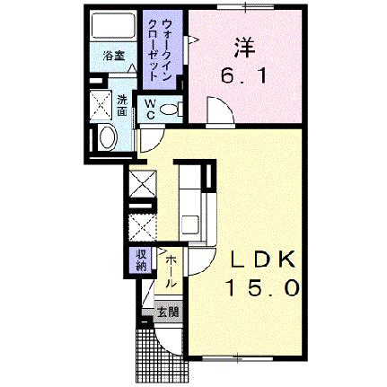 Ｓｈｉｎｙ　ＳｔａｒV 102 ｜ 北海道岩見沢市南町八条３丁目（賃貸アパート1LDK・1階・48.61㎡） その2