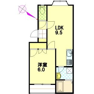 パークマンションVII 2-B｜北海道岩見沢市大和一条５丁目(賃貸アパート1DK・2階・38.00㎡)の写真 その2