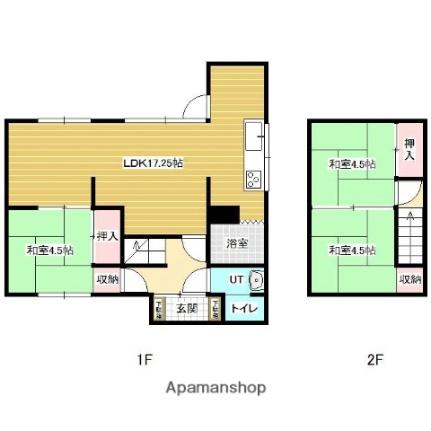 美唄市　東2南4  ｜ 北海道美唄市東二条南４丁目（賃貸一戸建3LDK・2階・89.00㎡） その2