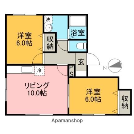 ハイツパール ｜北海道滝川市東町４丁目(賃貸アパート2DK・2階・50.51㎡)の写真 その2