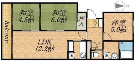 サンギャラリーハイツ山鼻 304｜北海道札幌市中央区南二十三条西８丁目(賃貸マンション3LDK・3階・67.92㎡)の写真 その2