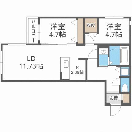 ＳーＲＥＳＩＤＥＮＣＥ大通東 402｜北海道札幌市中央区大通東７丁目(賃貸マンション2LDK・4階・55.09㎡)の写真 その2