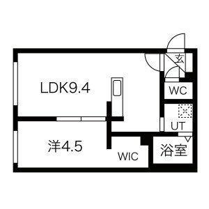 ディモーラＮ12 306｜北海道札幌市東区北十二条東２丁目(賃貸マンション1LDK・3階・33.00㎡)の写真 その2