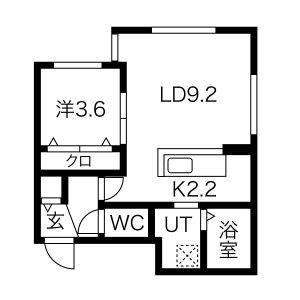 シティプレミア麻生 402｜北海道札幌市北区麻生町１丁目(賃貸マンション1LDK・4階・33.49㎡)の写真 その2