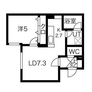 フロントロー栄町 203｜北海道札幌市東区北三十八条東１６丁目(賃貸マンション1LDK・2階・35.81㎡)の写真 その2