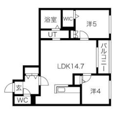 Ｈａｌｅｎｉｘ　北円山 4階2LDKの間取り