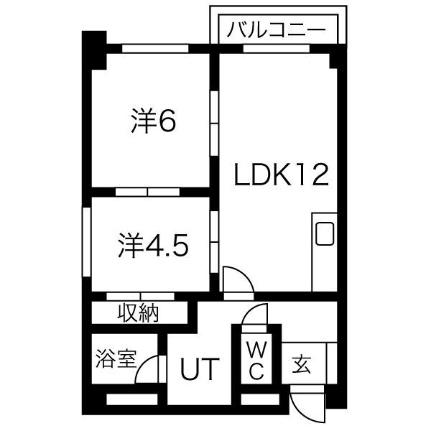 円山後楽園ハイツ 401｜北海道札幌市中央区北一条西２３丁目(賃貸マンション2LDK・4階・50.00㎡)の写真 その2