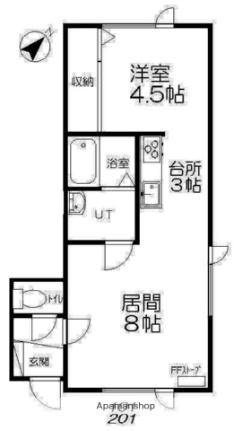 リバーハウス 101-｜北海道江別市一番町(賃貸アパート1LDK・2階・36.85㎡)の写真 その2