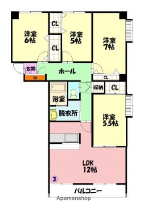 トーアパレス豊岡 ｜北海道旭川市豊岡七条４丁目(賃貸マンション4LDK・6階・85.30㎡)の写真 その2