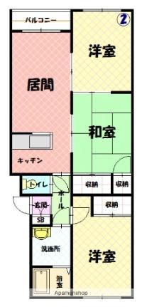 フロンティア東光 ｜北海道旭川市東光十三条３丁目(賃貸マンション3LDK・3階・61.15㎡)の写真 その2