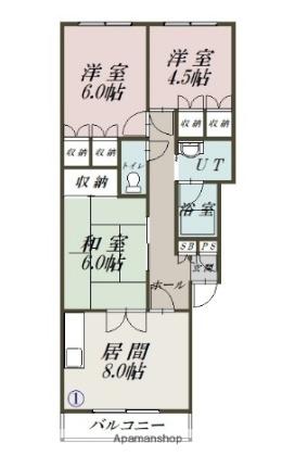 スガワラハイツ B301｜北海道旭川市八条通２３丁目(賃貸マンション3DK・3階・64.40㎡)の写真 その2