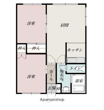 アーバンＭＫ－II ｜北海道旭川市緑町１９丁目(賃貸アパート2LDK・1階・51.03㎡)の写真 その2