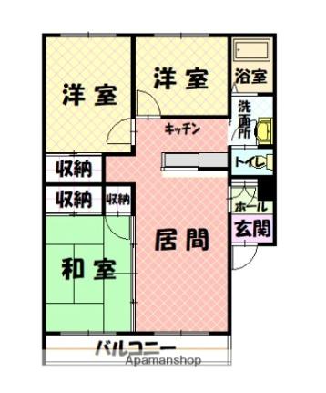 フロンティア旭町 ｜北海道旭川市旭町一条１丁目(賃貸マンション3LDK・2階・61.70㎡)の写真 その2