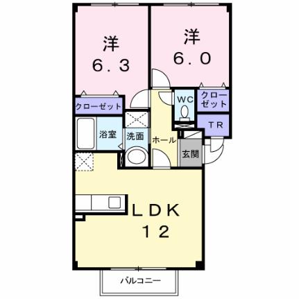 ミニヨン・アンジュI 203｜北海道旭川市神居一条３丁目(賃貸アパート2LDK・2階・54.00㎡)の写真 その2