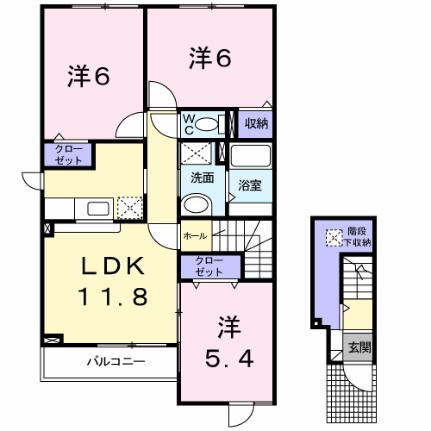 グレイスヴィラサンヨーＨ 201｜北海道滝川市泉町(賃貸アパート3LDK・2階・69.15㎡)の写真 その2