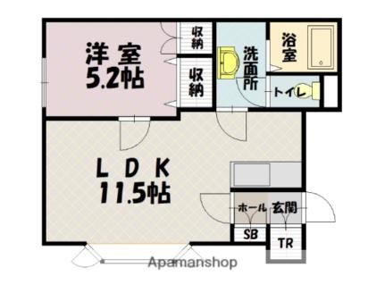 ウィステリア21Ｂ 205 ｜ 北海道旭川市二条通２１丁目（賃貸アパート1LDK・2階・39.73㎡） その2