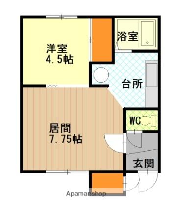 ハイツエルムＢ 108｜北海道旭川市永山八条７丁目(賃貸アパート1LDK・1階・28.05㎡)の写真 その2