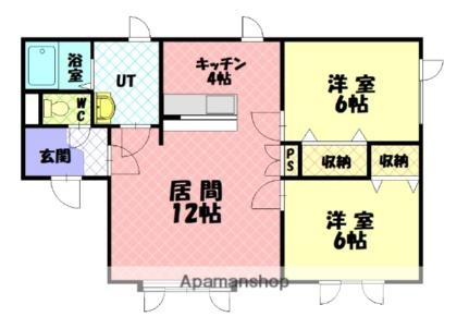 エポック神楽 ｜北海道旭川市神楽五条１０丁目(賃貸マンション2LDK・1階・59.13㎡)の写真 その2