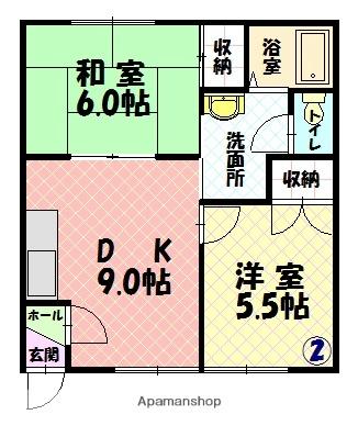 リバーシティ 202｜北海道旭川市豊岡三条５丁目(賃貸アパート2DK・2階・42.22㎡)の写真 その2