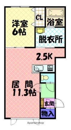 ボックス南Ｃ館  ｜ 北海道旭川市南五条通２２丁目（賃貸アパート1LDK・2階・46.12㎡） その2