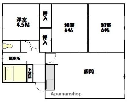 クロバーハイツ ｜北海道旭川市神居二条５丁目(賃貸アパート3LDK・1階・61.02㎡)の写真 その2