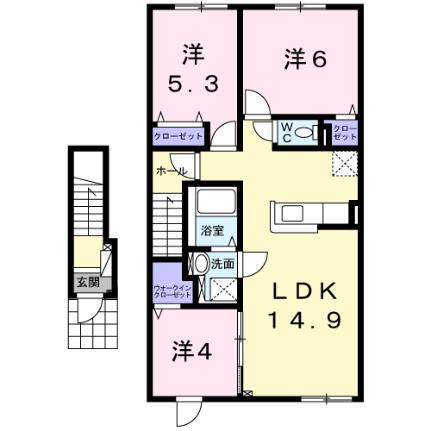 ティグレ 203｜北海道深川市三条(賃貸アパート3LDK・2階・67.33㎡)の写真 その2