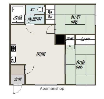 南5条シャトレＢ ｜北海道旭川市南五条通２２丁目(賃貸アパート2LDK・1階・55.08㎡)の写真 その2