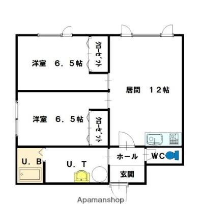 アメニティマンション A｜北海道旭川市三条通２０丁目(賃貸アパート2LDK・2階・55.32㎡)の写真 その2