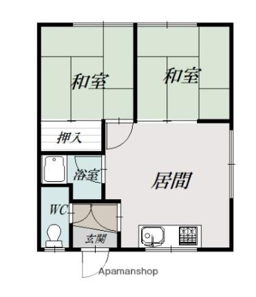 ノエル大町 ｜北海道旭川市大町二条１１丁目(賃貸アパート2DK・2階・34.02㎡)の写真 その2