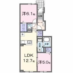 エスペランサ 1階2LDKの間取り