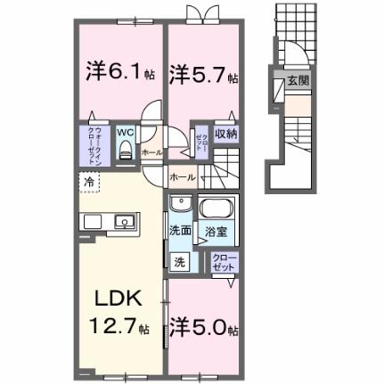 モンターニャII 202｜北海道滝川市扇町１丁目(賃貸アパート3LDK・2階・67.50㎡)の写真 その2