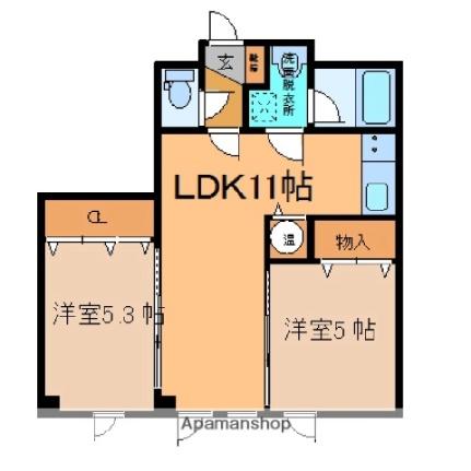 ラグ161Ｗ ｜北海道帯広市西十六条北１丁目(賃貸マンション2LDK・1階・46.60㎡)の写真 その2