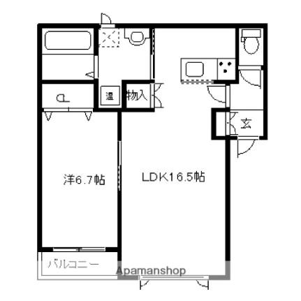 ＥａｓｔＧａｒｄｅｎI ｜北海道帯広市緑ケ丘８丁目(賃貸アパート1LDK・2階・46.69㎡)の写真 その2