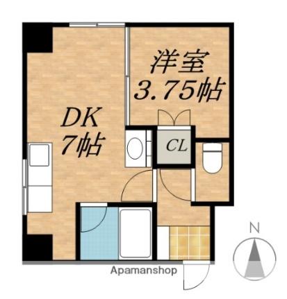 皆川ビル ｜北海道河東郡音更町木野東通２丁目(賃貸マンション1DK・2階・25.97㎡)の写真 その2