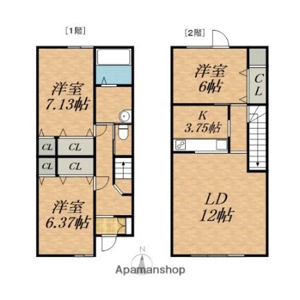 Ｐｉｎｅ523（パイン） ｜北海道中川郡幕別町札内中央町(賃貸テラスハウス3LDK・1階・90.00㎡)の写真 その2