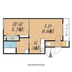 仮）西24南1ＡＰ 3階1LDKの間取り