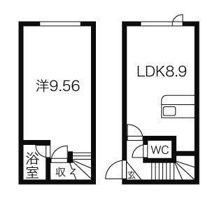 パルメゾン松並 106｜北海道江別市野幌松並町(賃貸アパート1LDK・1階・36.82㎡)の写真 その2