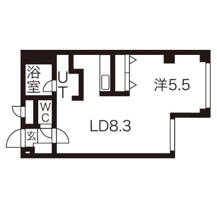 プリムラＫ1 205 ｜ 北海道札幌市清田区清田一条１丁目（賃貸マンション1DK・2階・34.42㎡） その2