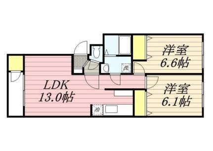 ハイツ馬場公園 104｜北海道札幌市厚別区厚別中央一条２丁目(賃貸マンション2LDK・1階・49.50㎡)の写真 その2