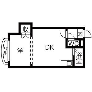 ＰＡＯ21 203｜北海道札幌市白石区栄通２１丁目(賃貸マンション1DK・2階・23.40㎡)の写真 その2