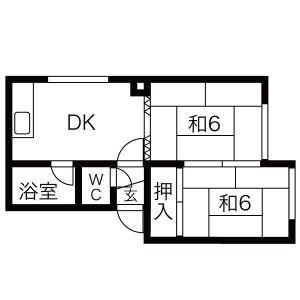 グランシーＡＮ 205｜北海道札幌市厚別区厚別西一条２丁目(賃貸アパート2DK・2階・34.57㎡)の写真 その2