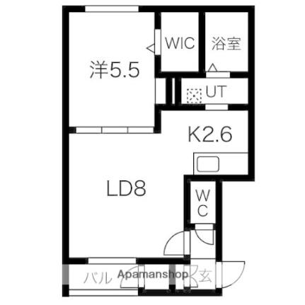 北海道千歳市信濃４丁目(賃貸アパート1LDK・2階・38.48㎡)の写真 その2