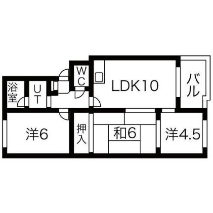 シャトーわたなべ A402｜北海道札幌市厚別区厚別南１丁目(賃貸マンション3LDK・4階・55.41㎡)の写真 その2