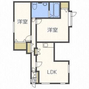 オーシャンビレッジ菊水 101｜北海道札幌市白石区菊水元町八条２丁目(賃貸アパート2LDK・1階・50.00㎡)の写真 その2