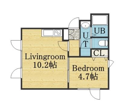 ＣＡＳＡ　ＥＭＩＬ 202｜北海道札幌市東区北十六条東１２丁目(賃貸アパート1LDK・2階・34.21㎡)の写真 その2