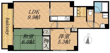 Ｃｏｒｅ大通 202｜北海道札幌市中央区大通西１５丁目(賃貸マンション2LDK・2階・58.31㎡)の写真 その2